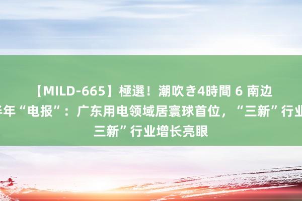 【MILD-665】極選！潮吹き4時間 6 南边5省区上半年“电报”：广东用电领域居寰球首位，“三新”行业增长亮眼