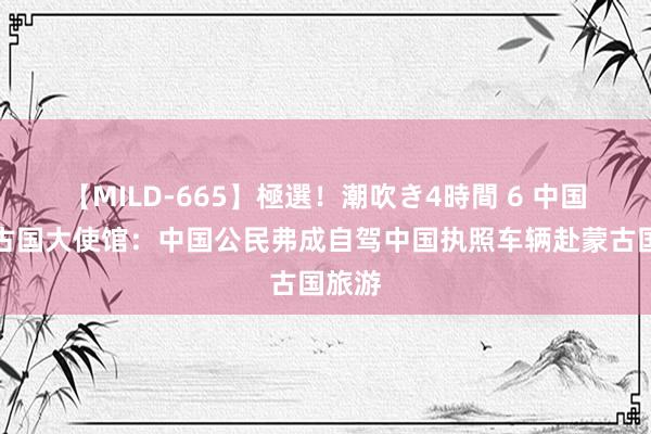 【MILD-665】極選！潮吹き4時間 6 中国驻蒙古国大使馆：中国公民弗成自驾中国执照车辆赴蒙古国旅游