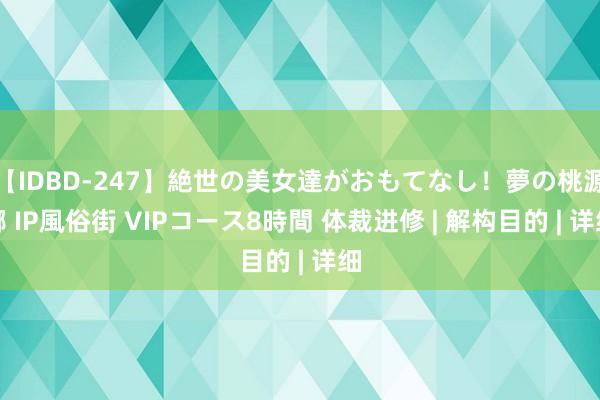 【IDBD-247】絶世の美女達がおもてなし！夢の桃源郷 IP風俗街 VIPコース8時間 体裁进修 | 解构目的 | 详细