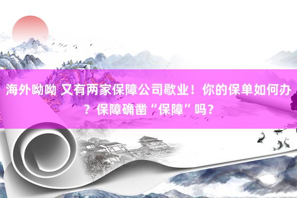 海外呦呦 又有两家保障公司歇业！你的保单如何办？保障确凿“保障”吗？