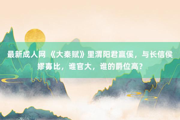 最新成人网 《大秦赋》里渭阳君嬴傒，与长信侯嫪毐比，谁官大，谁的爵位高？