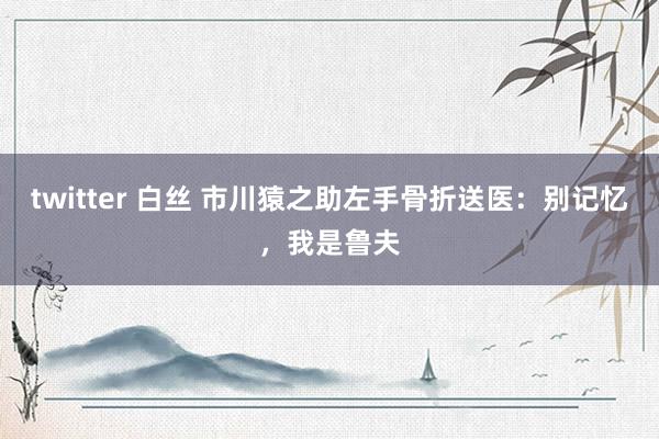 twitter 白丝 市川猿之助左手骨折送医：别记忆，我是鲁夫