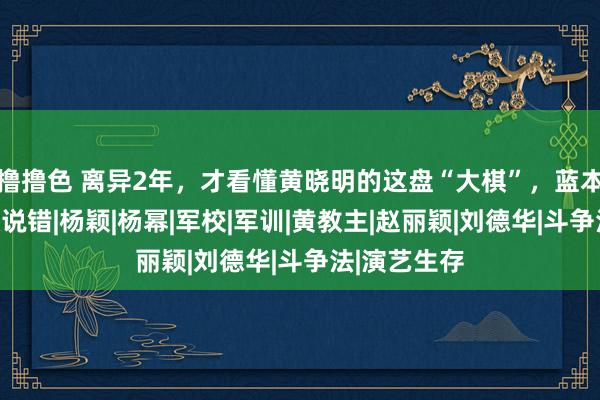 撸撸色 离异2年，才看懂黄晓明的这盘“大棋”，蓝本金星果然没说错|杨颖|杨幂|军校|军训|黄教主|赵丽颖|刘德华|斗争法|演艺生存