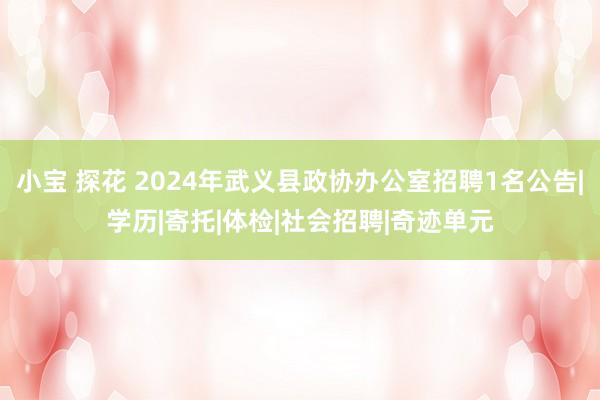 小宝 探花 2024年武义县政协办公室招聘1名公告|学历|寄托|体检|社会招聘|奇迹单元